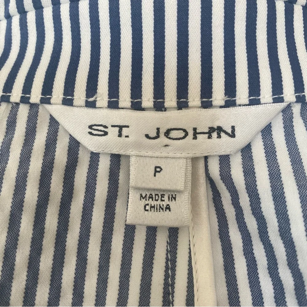 St. John Navy and White Striped Blazer - Picture 8 of 10